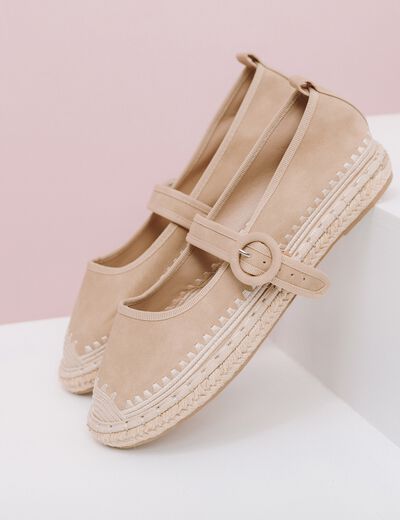Ballerines semelle corde ivoire femme