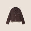 Veste doubl&eacute;e marron fonc&eacute; femme