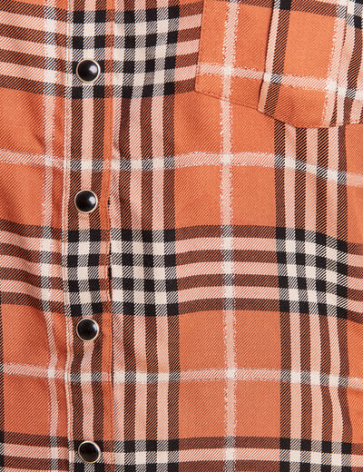 Chemise manches longues orange femme