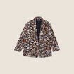 Veste tailleur col châle marron femme