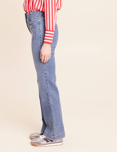 Jean coupe bootcut taille haute denim double stone femme