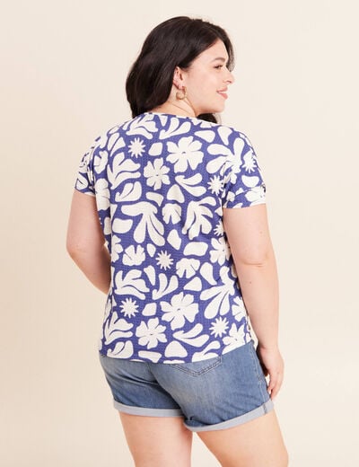 T-shirt manches courtes bleu femme