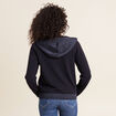 Gilet à capuche zippé bleu foncé femme