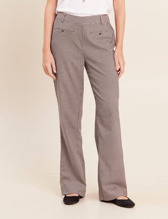 Pantalon 7/8e taille standard marron femme