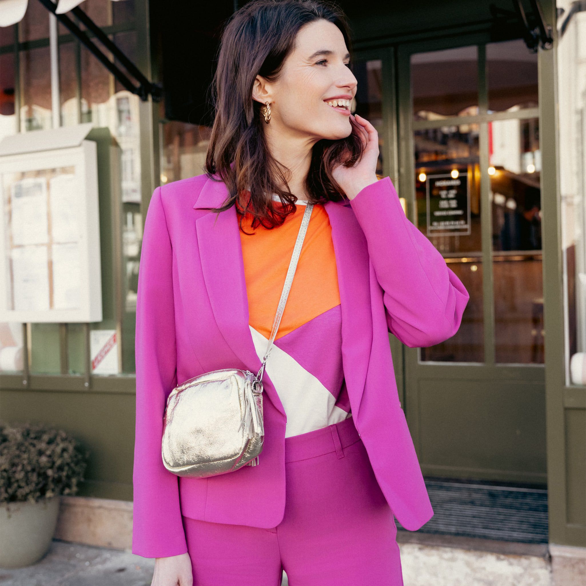 Tailleur rose fushia store