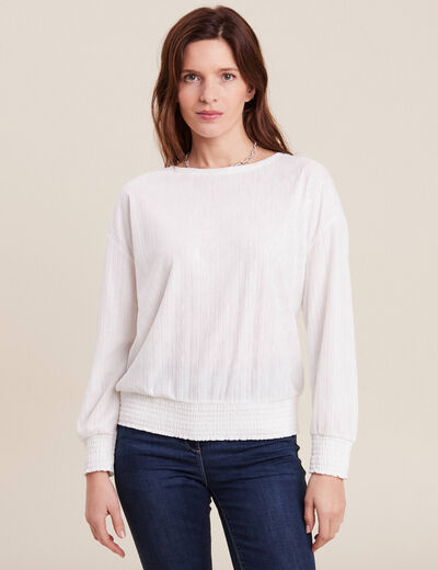 T-shirt manches longues ecru femme