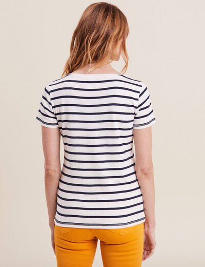 T-shirt manches courtes ecru femme
