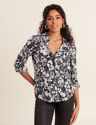 Chemise manches longues noir femme