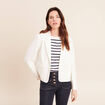 Veste droite courte &agrave; manches longues ecru femme