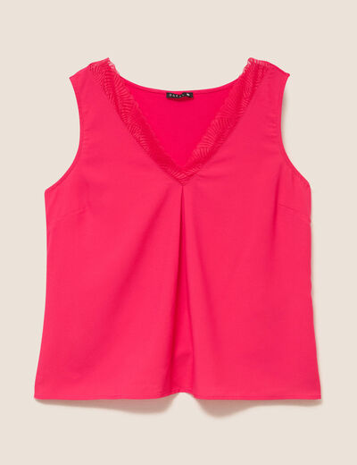 D&eacute;bardeur sans manches rose fushia femme