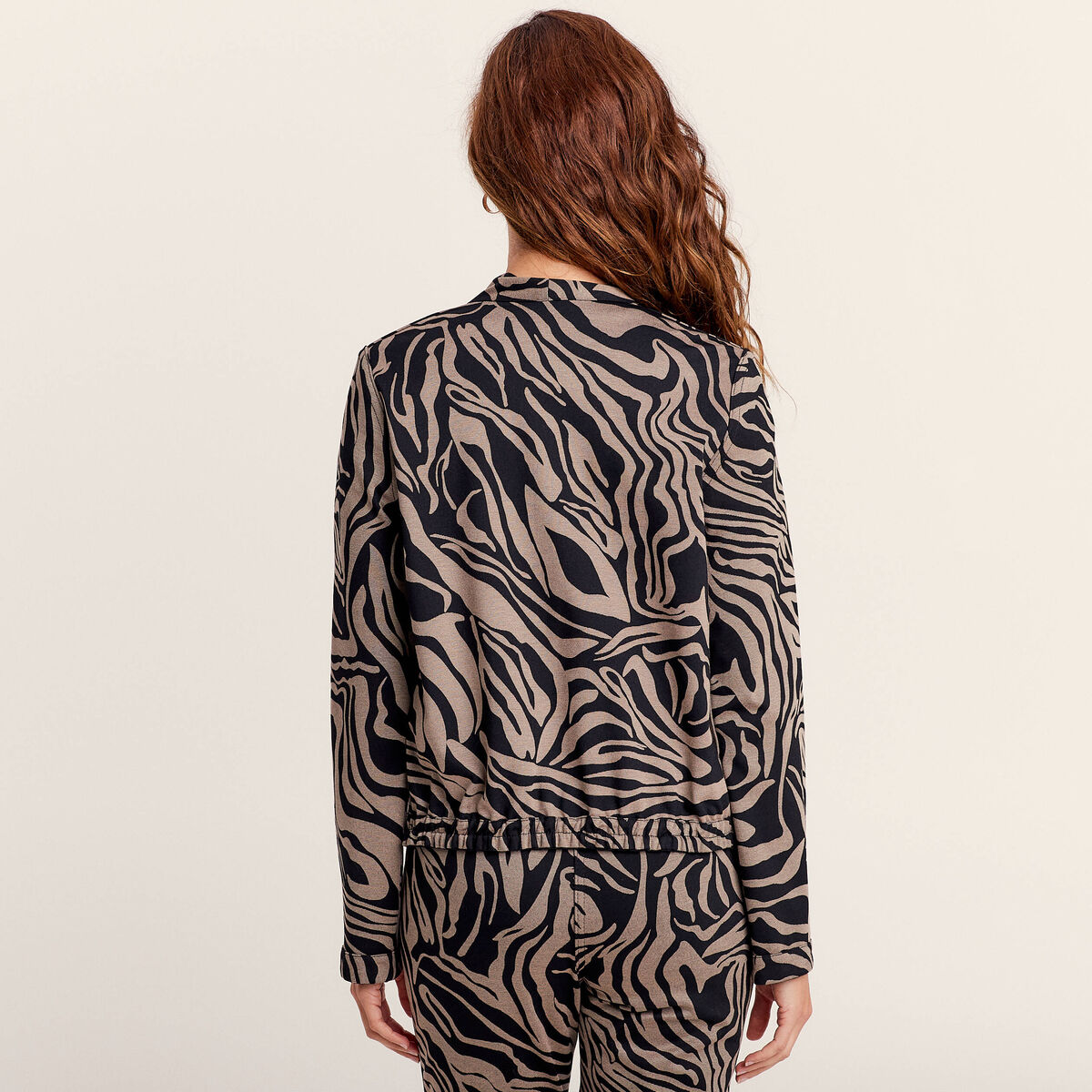 Veste droite r&eacute;versible noir femme