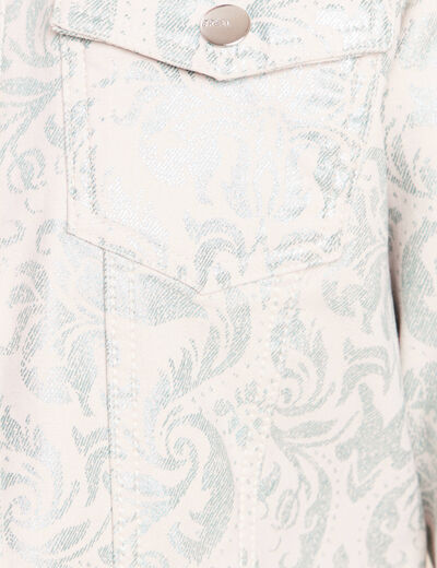 Veste cintr&eacute;e r&eacute;versible manches longues blanc femme
