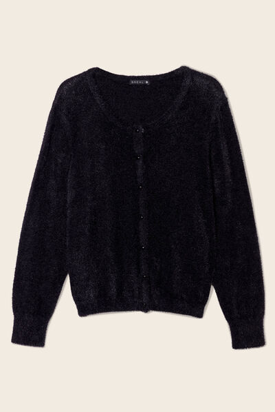 Gilet manches longues noir femme