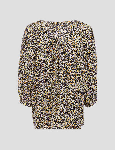 Blouse manches 3/4 beige femme