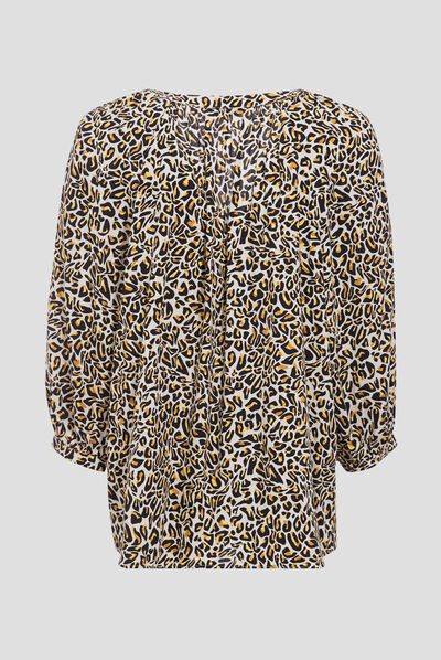 Blouse manches 3/4 beige femme