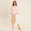 Chemise manches 3/4 orange femme