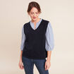 T-shirt 2 en 1 col tunisien manches 3/4 bleu marine femme