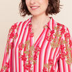 Robe courte &eacute;vas&eacute;e manches 3/4 rose femme