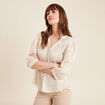 Blouse manches 3/4 creme femme