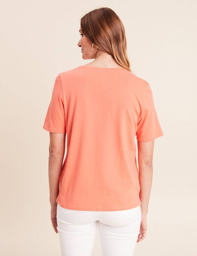 T-shirt manches courtes orange fluo femme
