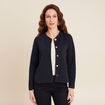Gilet manches longues bleu foncé femme