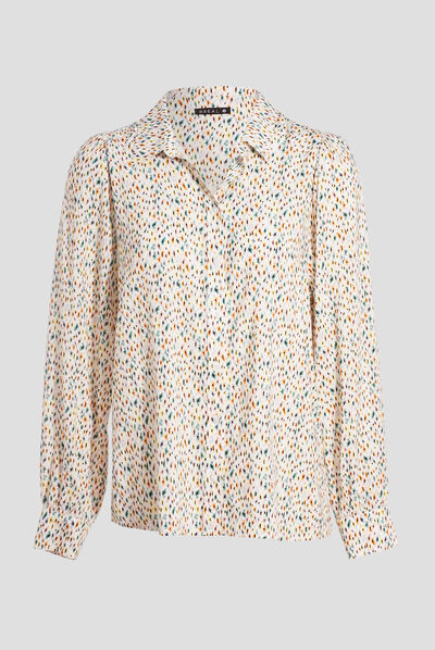 Chemise manches longues ecru femme