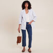 Jean magique Le L&eacute;ger coupe droite denim double stone femme