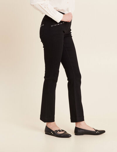 Jean bootcut taille basculée denim noir femme