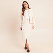 Veste en coton manches longues ivoire femme