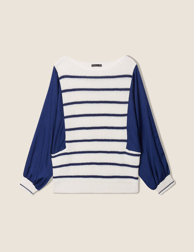 Pull manches longues blanc femme