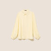 Chemise fluide manches longues jaune pastel femme