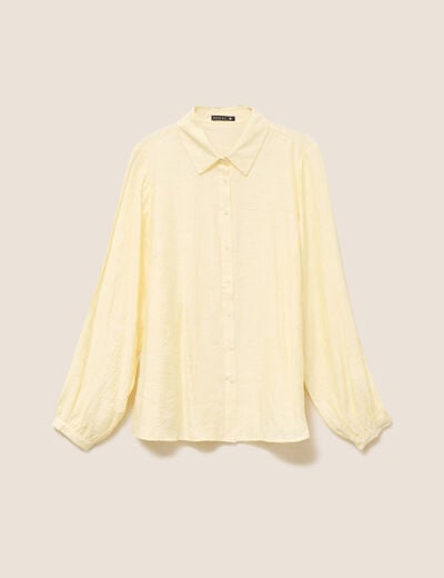 Chemise fluide manches longues jaune pastel femme
