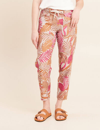 Pantalon droit r&eacute;versible marron femme