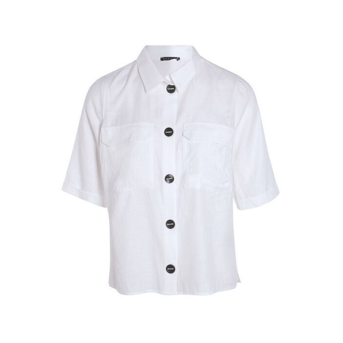 Chemise manches courtes ecru femme
