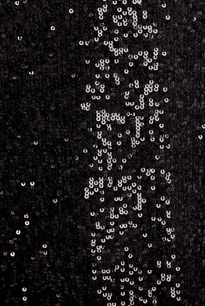 Robe évasée sequins noir femme