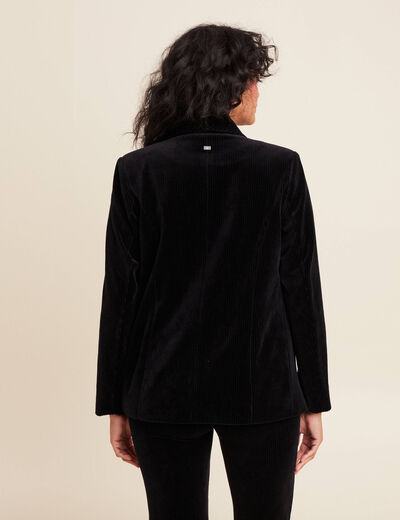 Veste tailleur velours noir femme