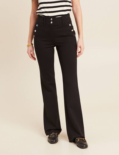 Pantalon bootcut à pont noir femme