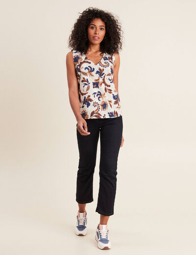 Blouse sans manches blanc femme