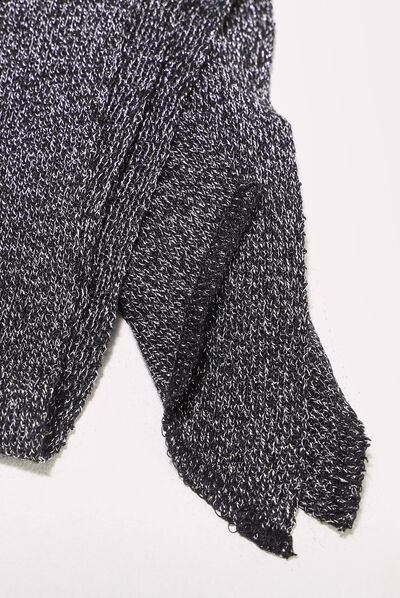 Écharpe effet cravate gris argent femme