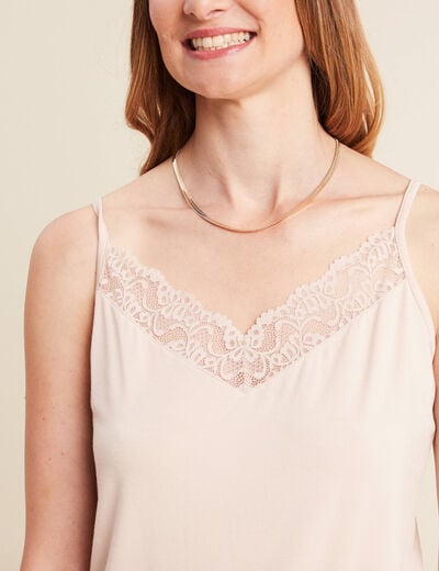 Débardeur thermo-douceur bretelles fines beige femme