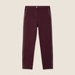 Pantalon chino ajusté 7/8ème bordeaux femme