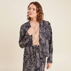 Veste droite réversible bleu foncé femme