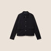Veste courte droite manches longues noir femme