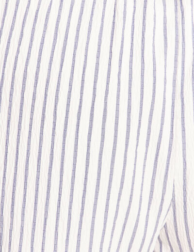 Pantalon fluide coupe barrel bleu femme
