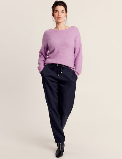 Pull manches longues violet femme