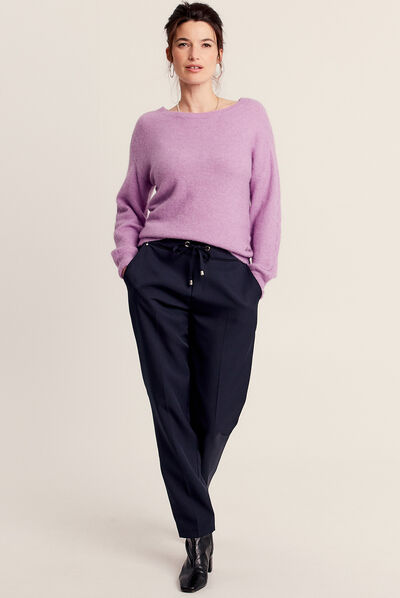 Pull manches longues violet femme