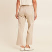 Jean coupe large 7/8&egrave;me taille haute denim beige femme