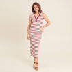 Jupe droite longue beige femme