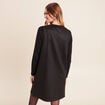 Robe chasuble su&eacute;dine noir femme