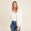 Veste réversible brodée ecru femme